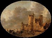 Jan van Goyen Skaters in front of a Medieval Castle oil painting artist